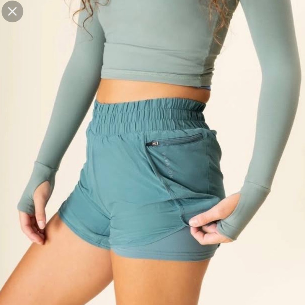 PARAGON FITWEAR High Rise Track Short Green